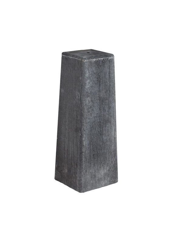 Betonpoer Antraciet 15x15cm 50cm hoog met draadeind en stelplaat