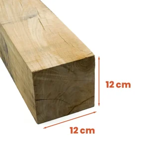 Eiken paal 12x12 cm Pahl Eichen