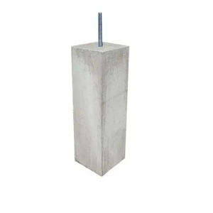 Betonpoer grijs 15x15cm | 50cm hoog | Incl. stelplaat