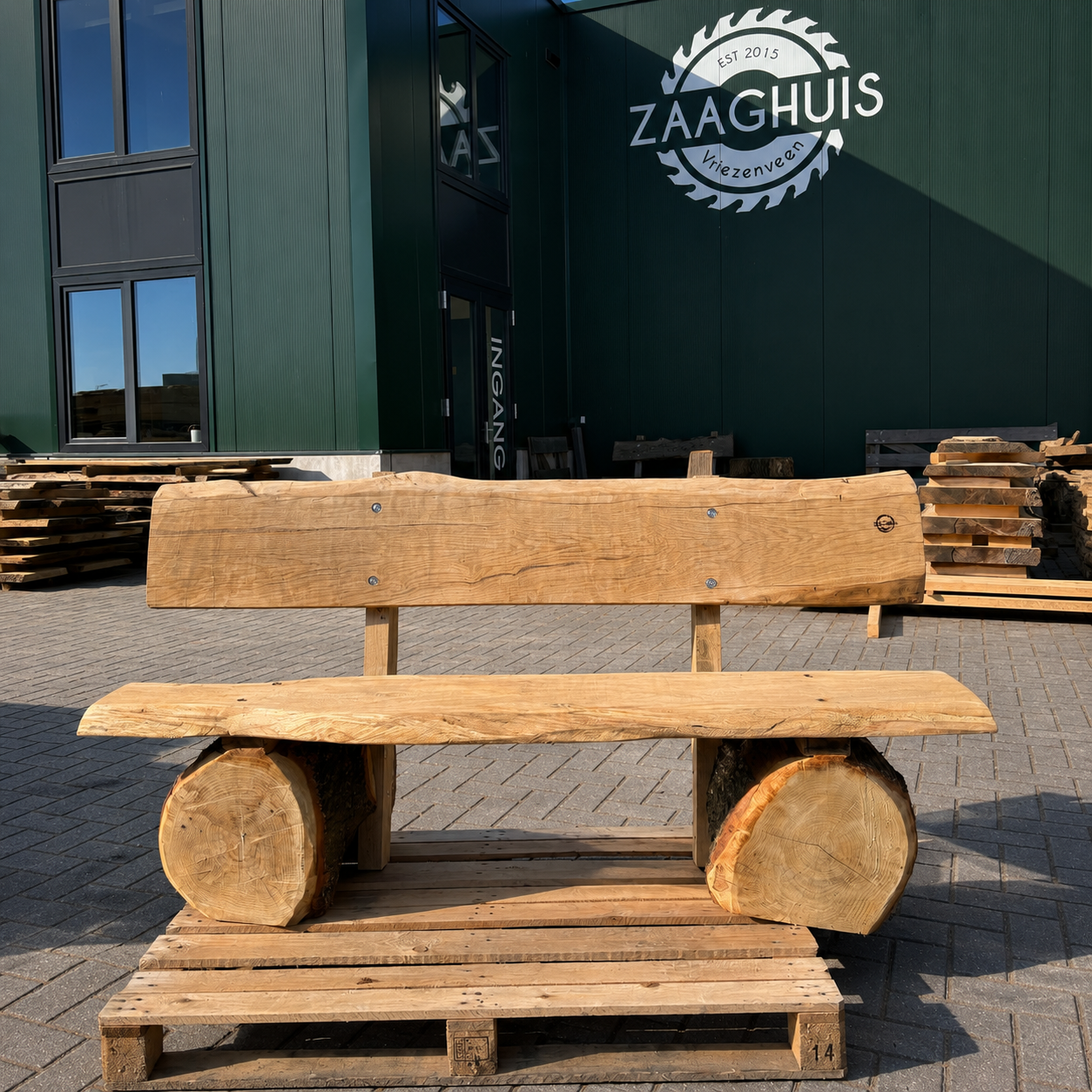 Boomstambank met Rugleuning - Afbeelding 2