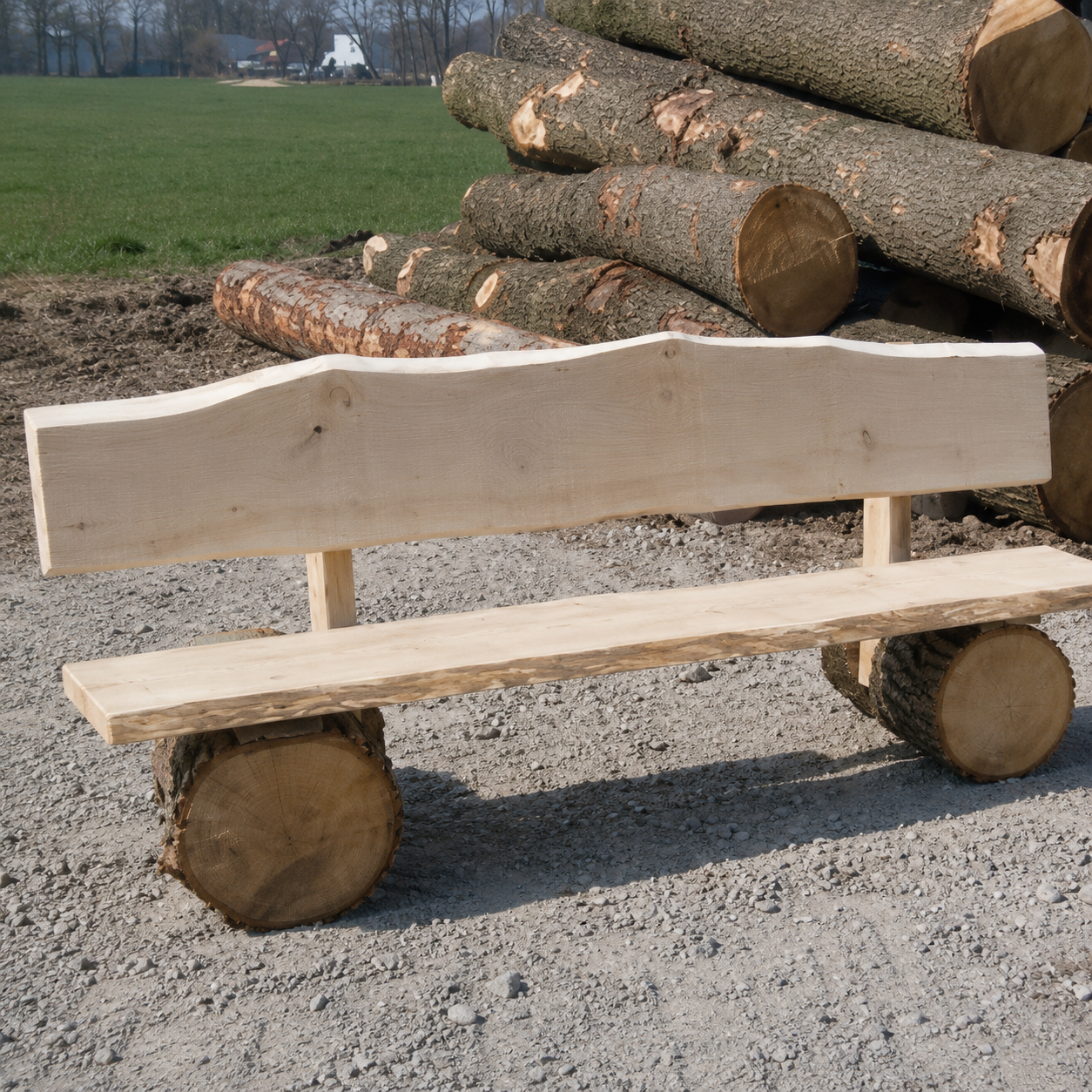 Boomstambank met Rugleuning - Afbeelding 3