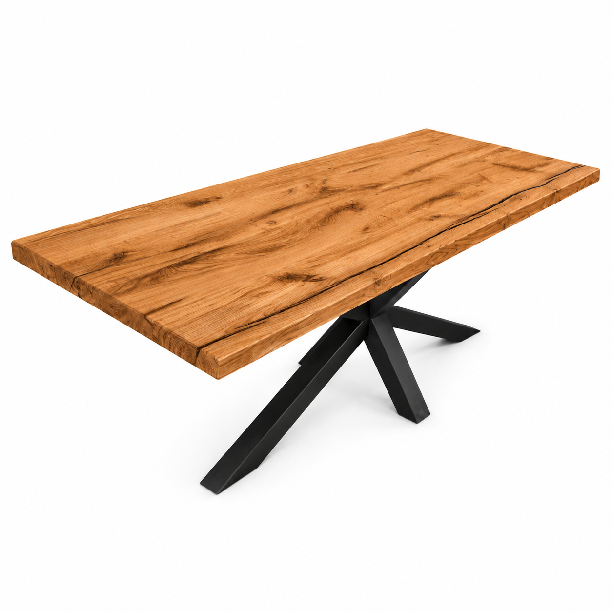 Massief Eiken Eettafel Rechthoekig
